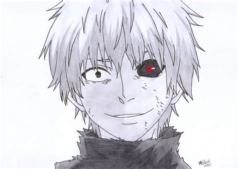 Within the cafe Anteiku, Kaneki and his friend Hideyoshi sit there theorizing about what a ghoul even looks like. . Kaneki drawing